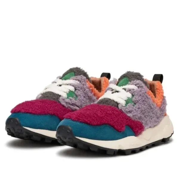 FLOWER MOUNTAIN | SNEAKERS MUJER | PAMPAS WOMAN SUEDE/TEDDY LILAC-ORANGE | LILA