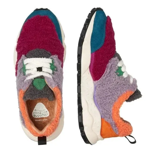 FLOWER MOUNTAIN | SNEAKERS MUJER | PAMPAS WOMAN SUEDE/TEDDY LILAC-ORANGE | LILA