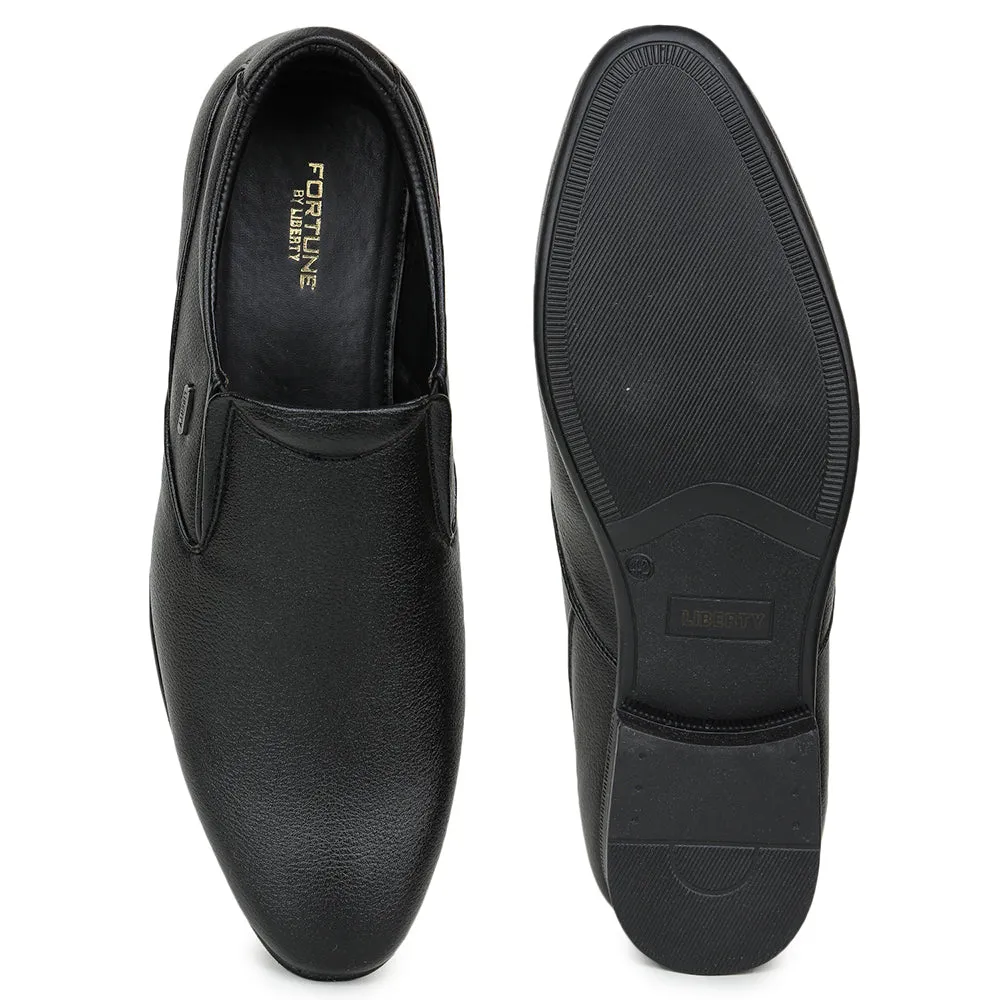 Fortune Black Formal Slip on Shoes For Men UVL-31 By Liberty