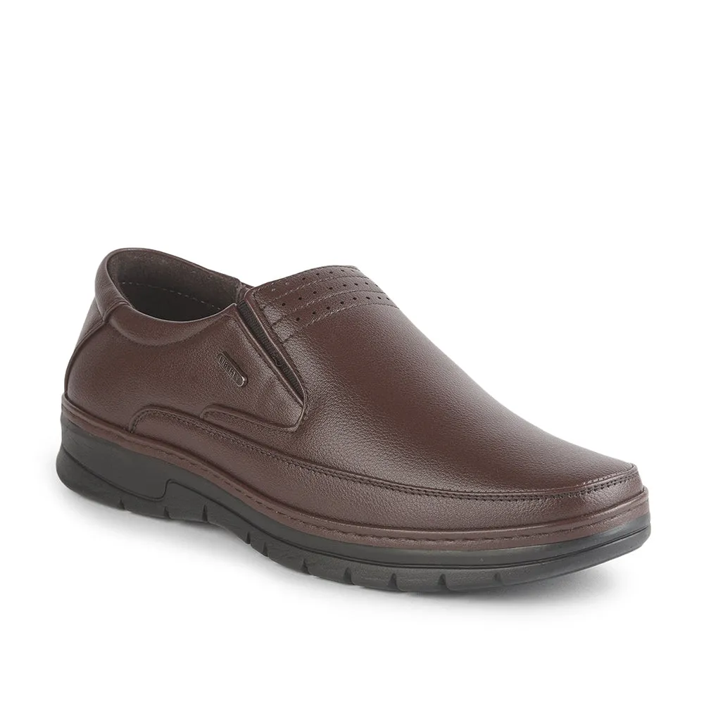 Fortune (Brown) Formal Slip on Shoes For Men ER-34 By Liberty