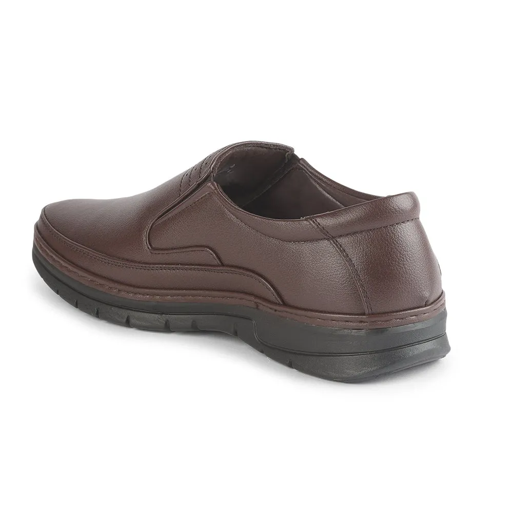 Fortune (Brown) Formal Slip on Shoes For Men ER-34 By Liberty