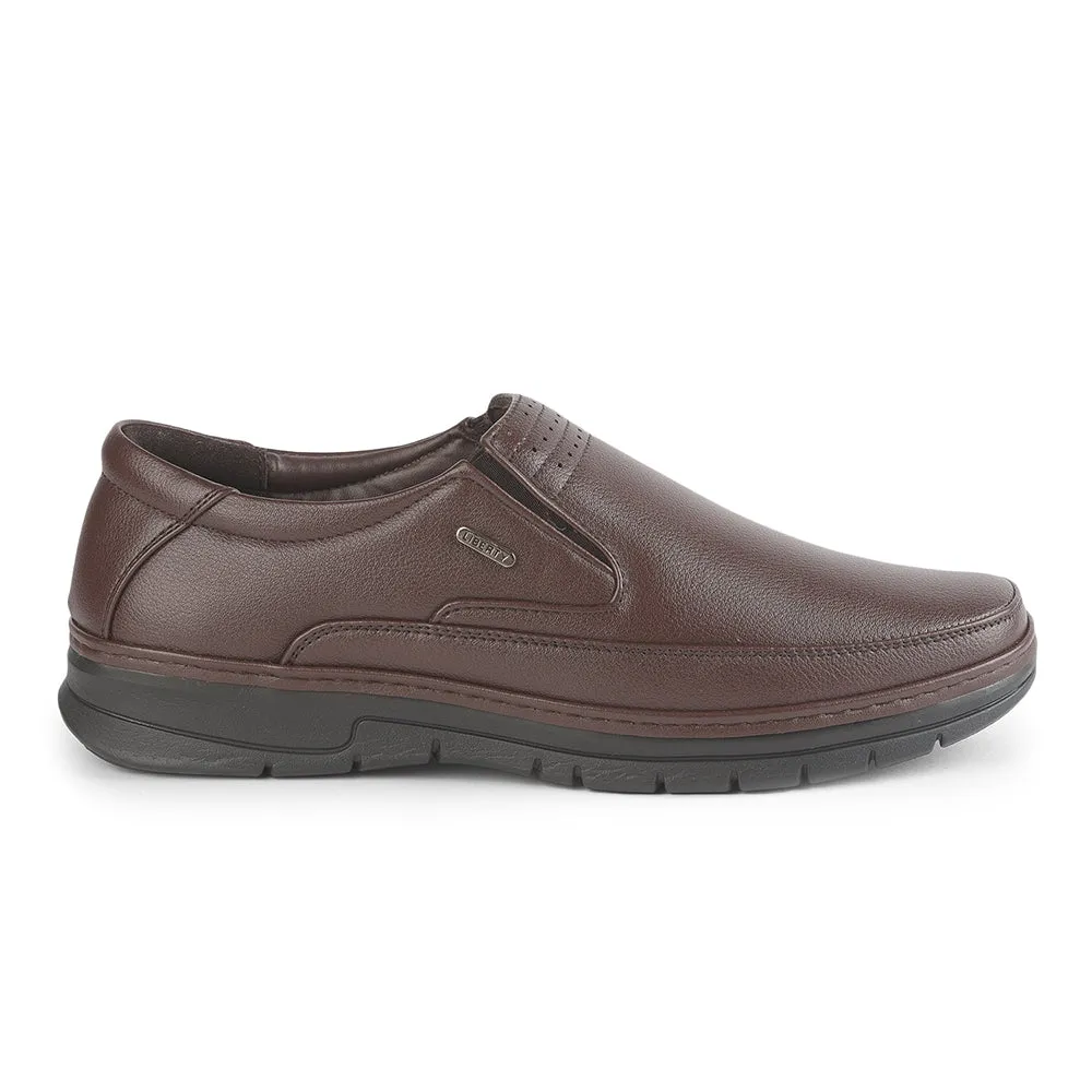 Fortune (Brown) Formal Slip on Shoes For Men ER-34 By Liberty