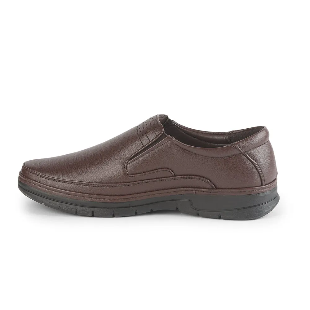 Fortune (Brown) Formal Slip on Shoes For Men ER-34 By Liberty