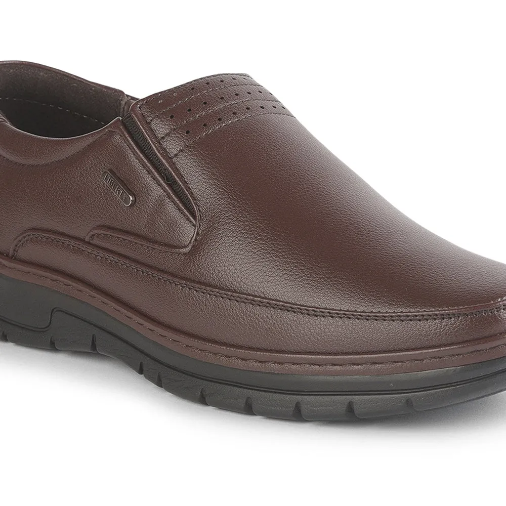 Fortune (Brown) Formal Slip on Shoes For Men ER-34 By Liberty