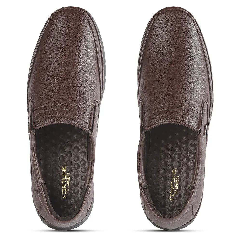 Fortune (Brown) Formal Slip on Shoes For Men ER-34 By Liberty