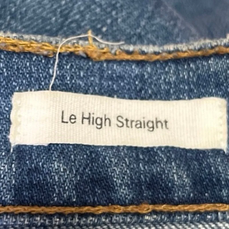 Frame Merriweather Le High Straight Blue Distressed Mid Rise Denim Jeans Size 26