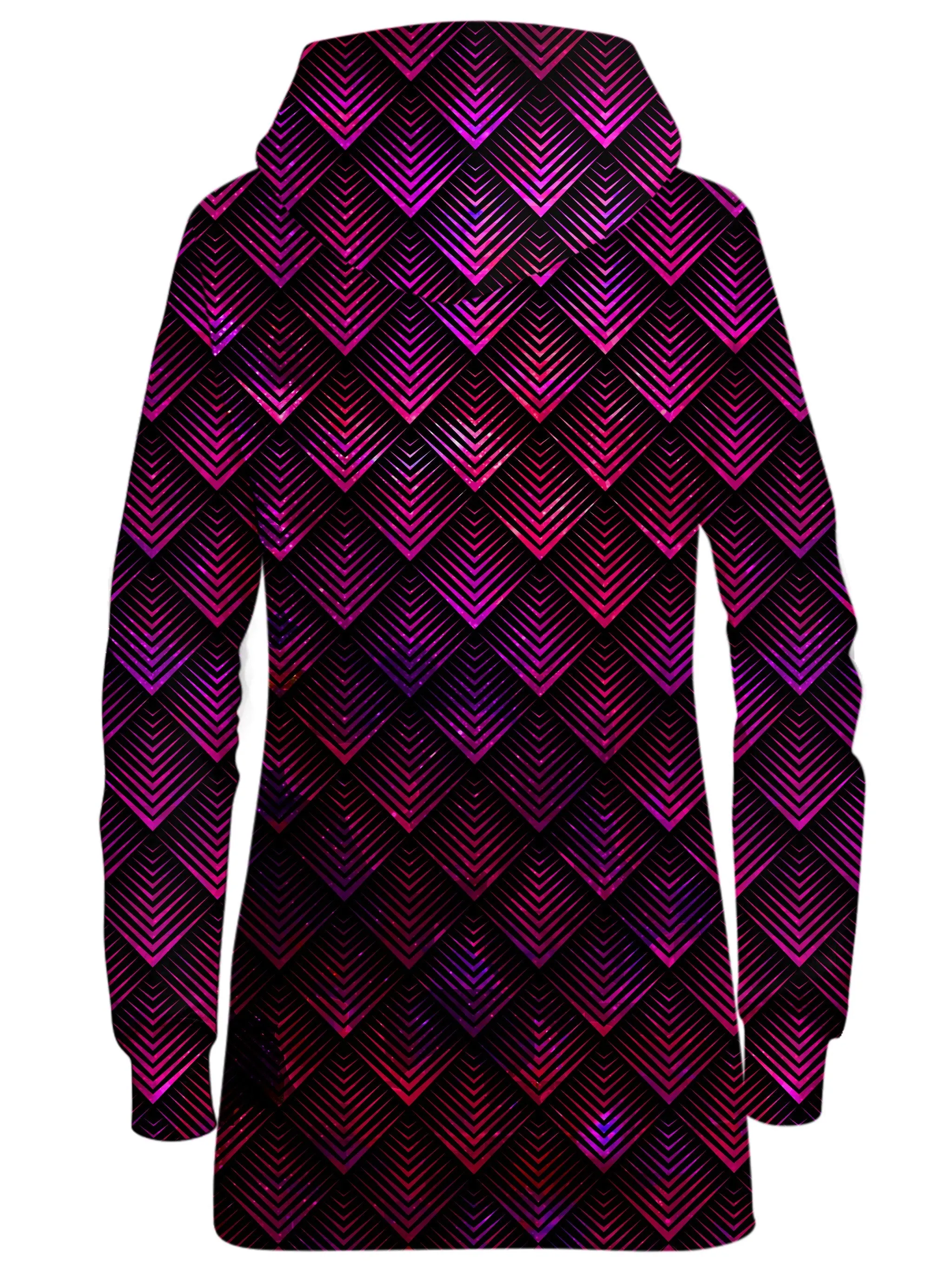 Galactic Dragon Scale Pink Hoodie Dress
