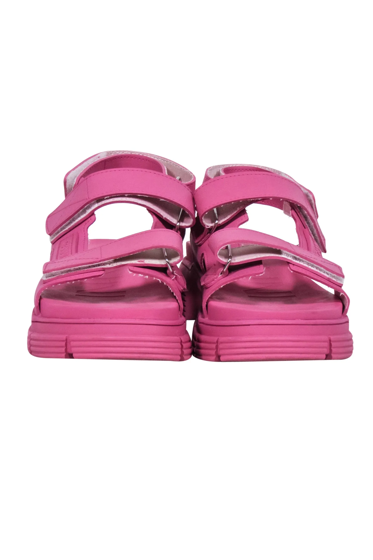 Ganni - Pink Chunky Rubber Strappy Sandals Sz 9