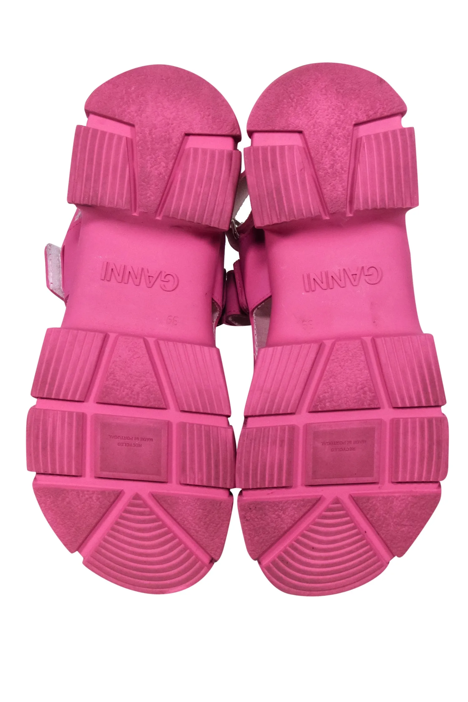 Ganni - Pink Chunky Rubber Strappy Sandals Sz 9