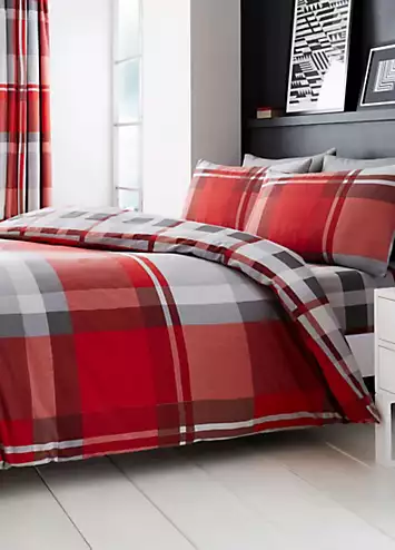 Gaveno Cavailia Waverly Check Duvet Cover Set - Red | Kaleidoscope