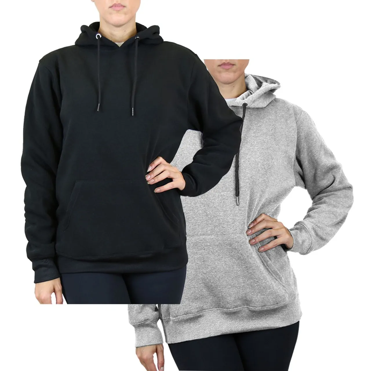 GBH Women's Heavyweight Fleece-Lined Pullover Hoodie (2-Pack)