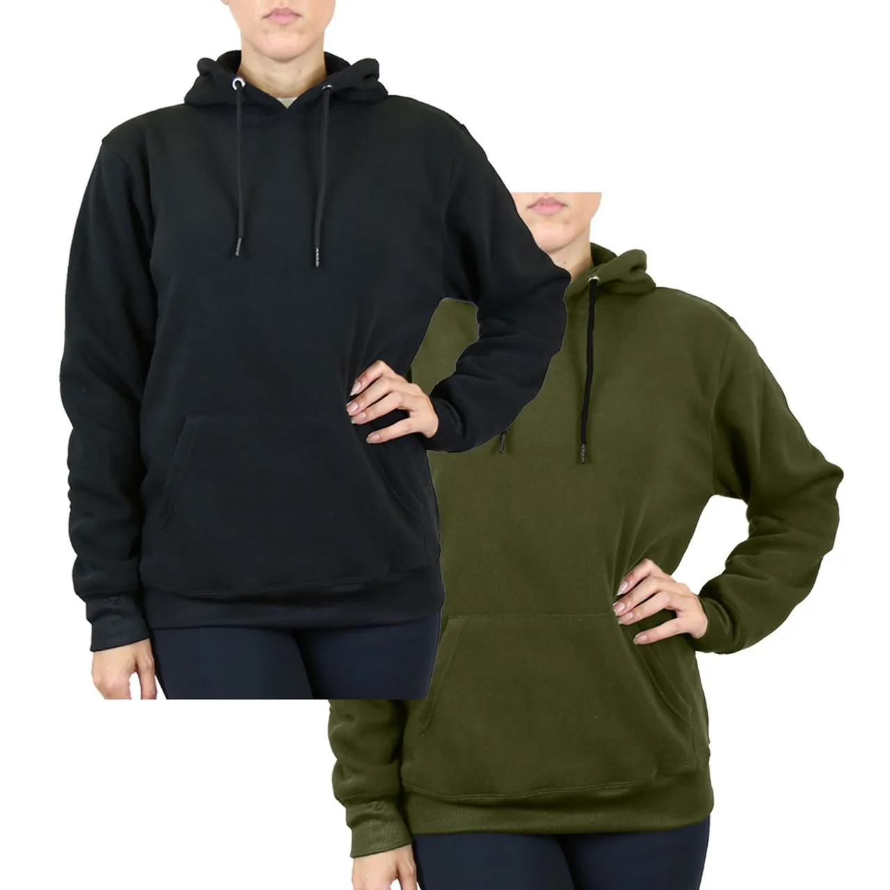 GBH Women's Heavyweight Fleece-Lined Pullover Hoodie (2-Pack)