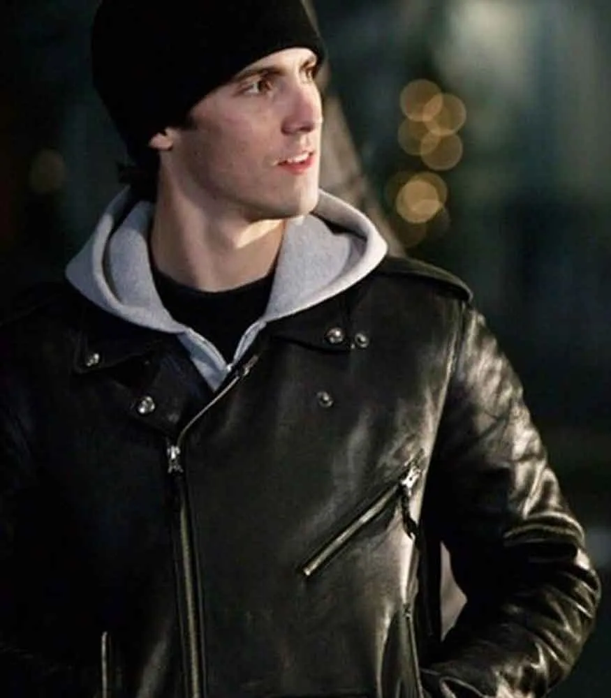 GILMORE GIRLS MILO VENTIMIGLIA (JESS MARIANO) BLACK LEATHER JACKET