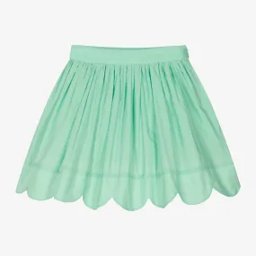 Girls Green Taffeta Skirt