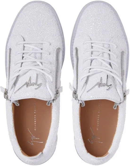 Giuseppe Zanotti Frankie glittered sneakers White