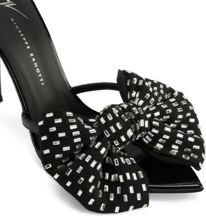 Giuseppe Zanotti Intriigo Alexandrine 90mm bow-appliqué mules Black