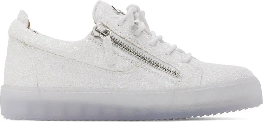 Giuseppe Zanotti White Frankie Glitter Sneakers