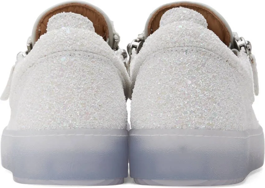 Giuseppe Zanotti White Frankie Glitter Sneakers