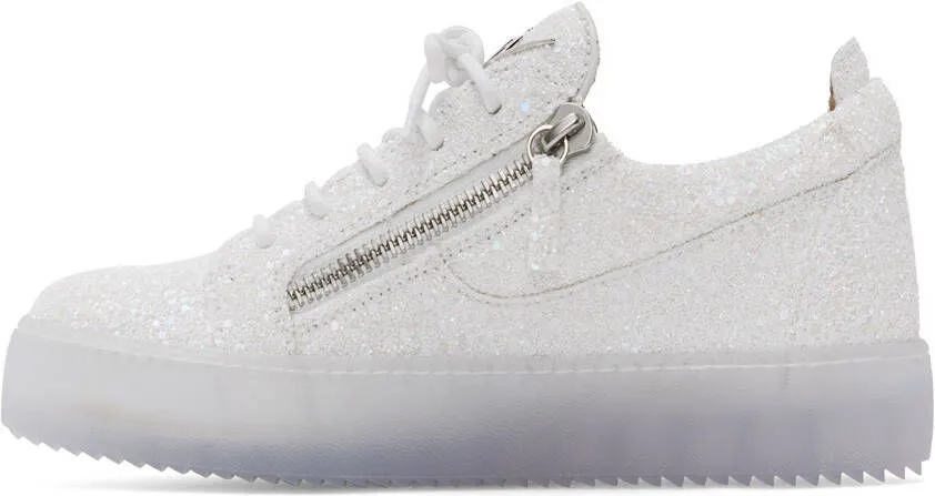 Giuseppe Zanotti White Frankie Glitter Sneakers