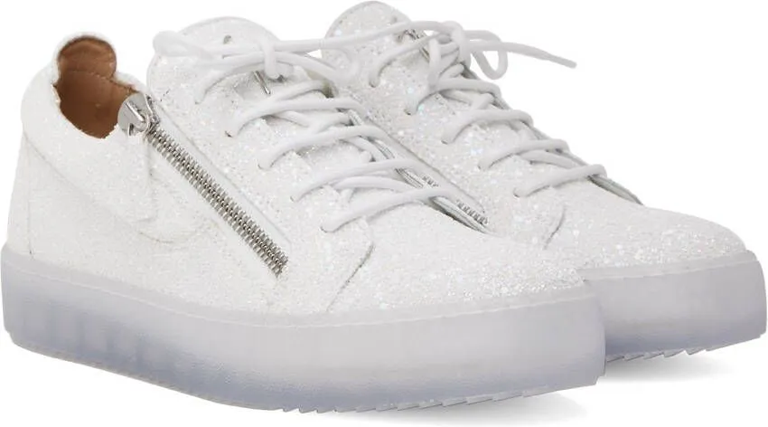 Giuseppe Zanotti White Frankie Glitter Sneakers