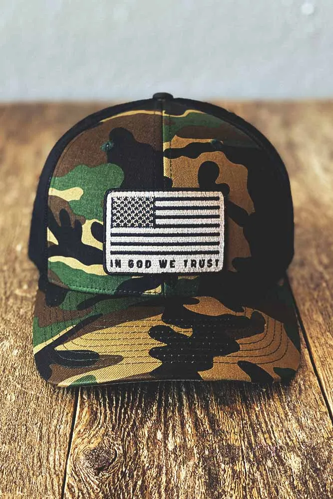 God We Trust Camo Trucker Hat