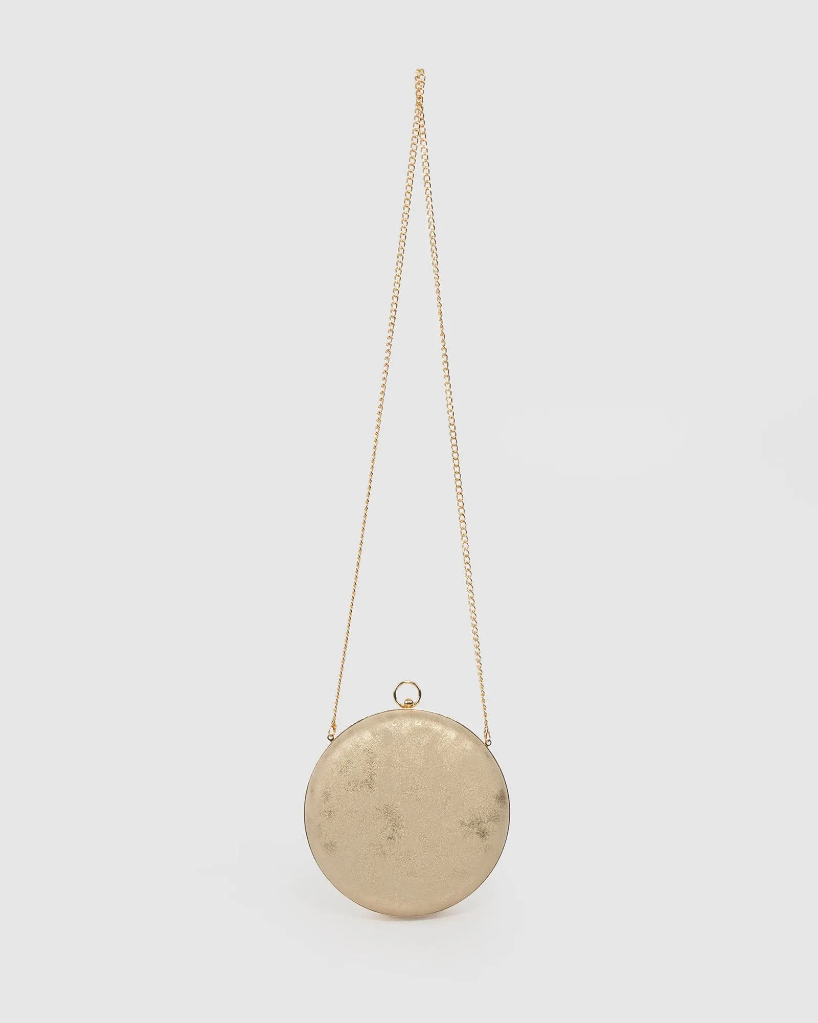 Gold Yuki Round Clutch Bag