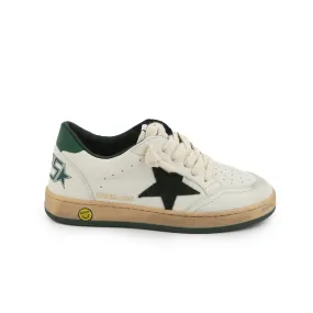 Golden Goose White And Green Unisex Ball Star Sneakers For Kids