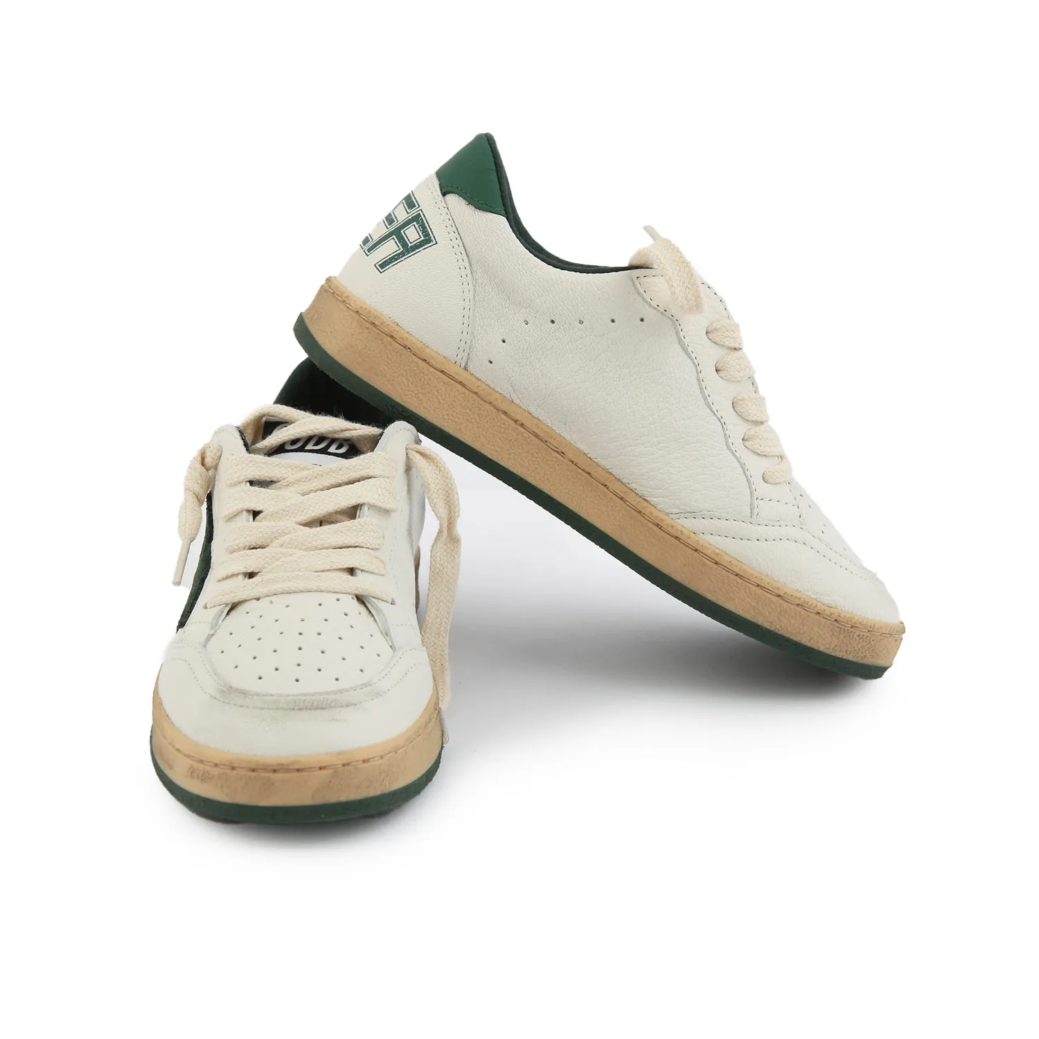 Golden Goose White And Green Unisex Ball Star Sneakers For Kids