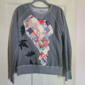 Grandmacore Quilt Fall Leaves Sweatshirt