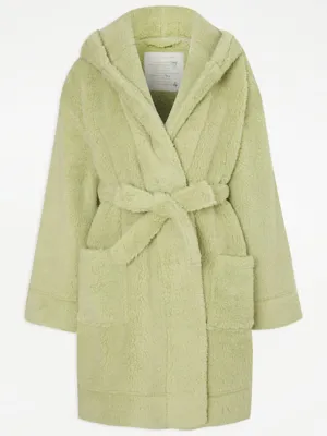 Green Hooded Fleece Dressing Gown | Lingerie | George at ASDA