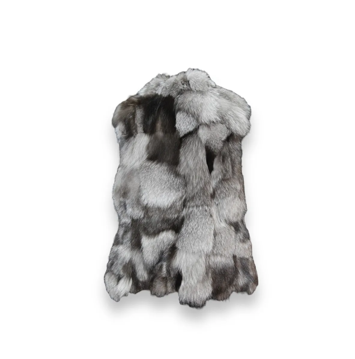 Grey Multicolored Fox Vest - Daniel's Leather