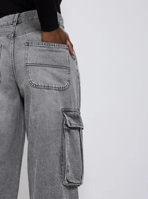 Grey Straight Leg Cargo Pocket Jeans | Women | George at ASDA