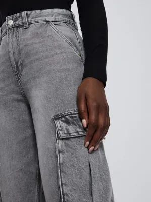 Grey Straight Leg Cargo Pocket Jeans | Women | George at ASDA