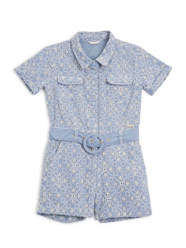 Guess Sangallo Chambray Romper (7-16)