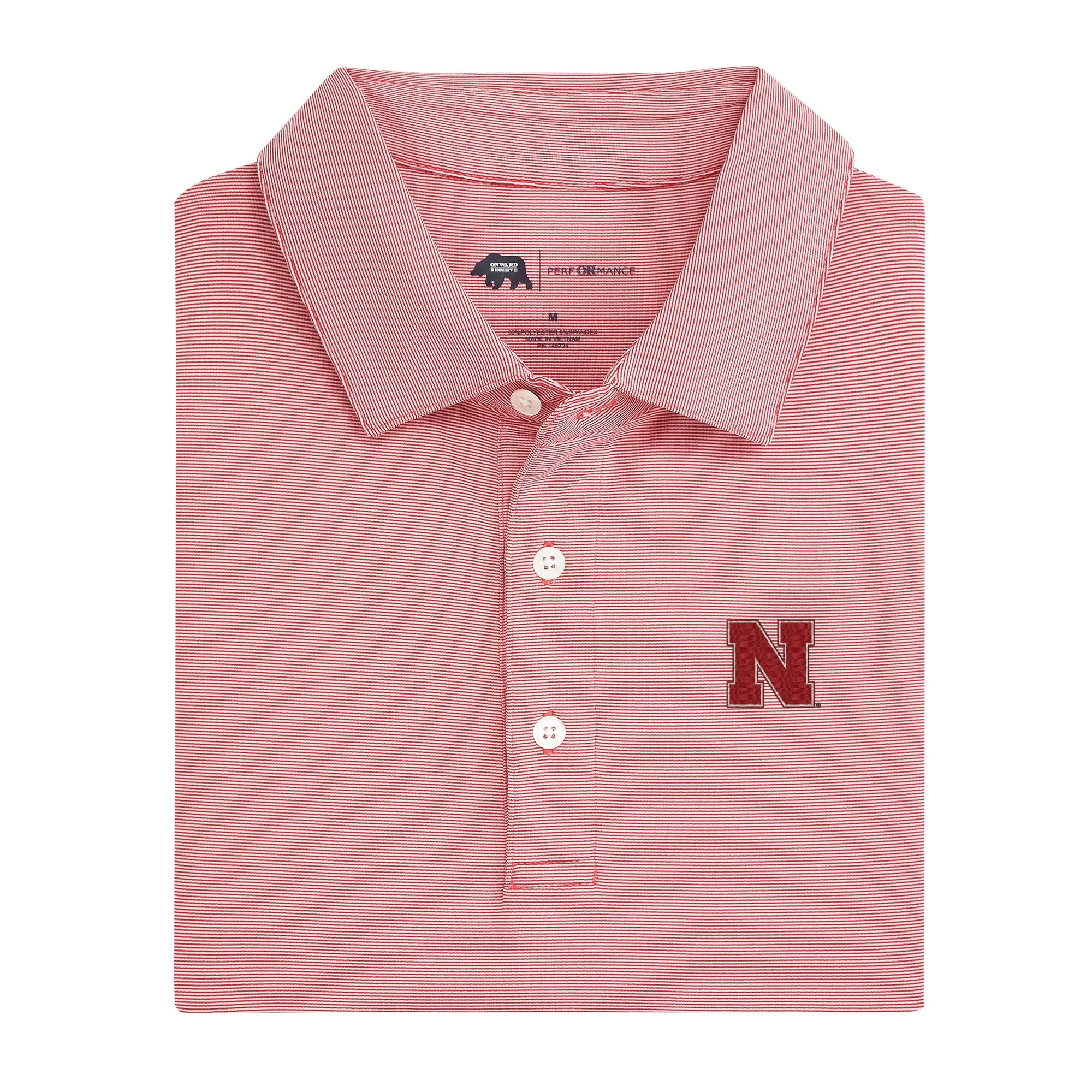 Hairline Stripe Nebraska Performance Polo