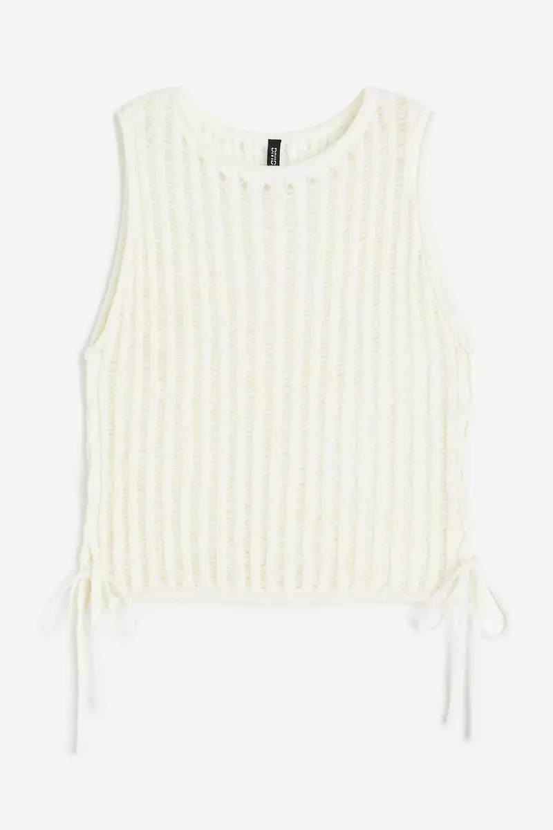 H&M Ladder-stitch-look knitted vest top