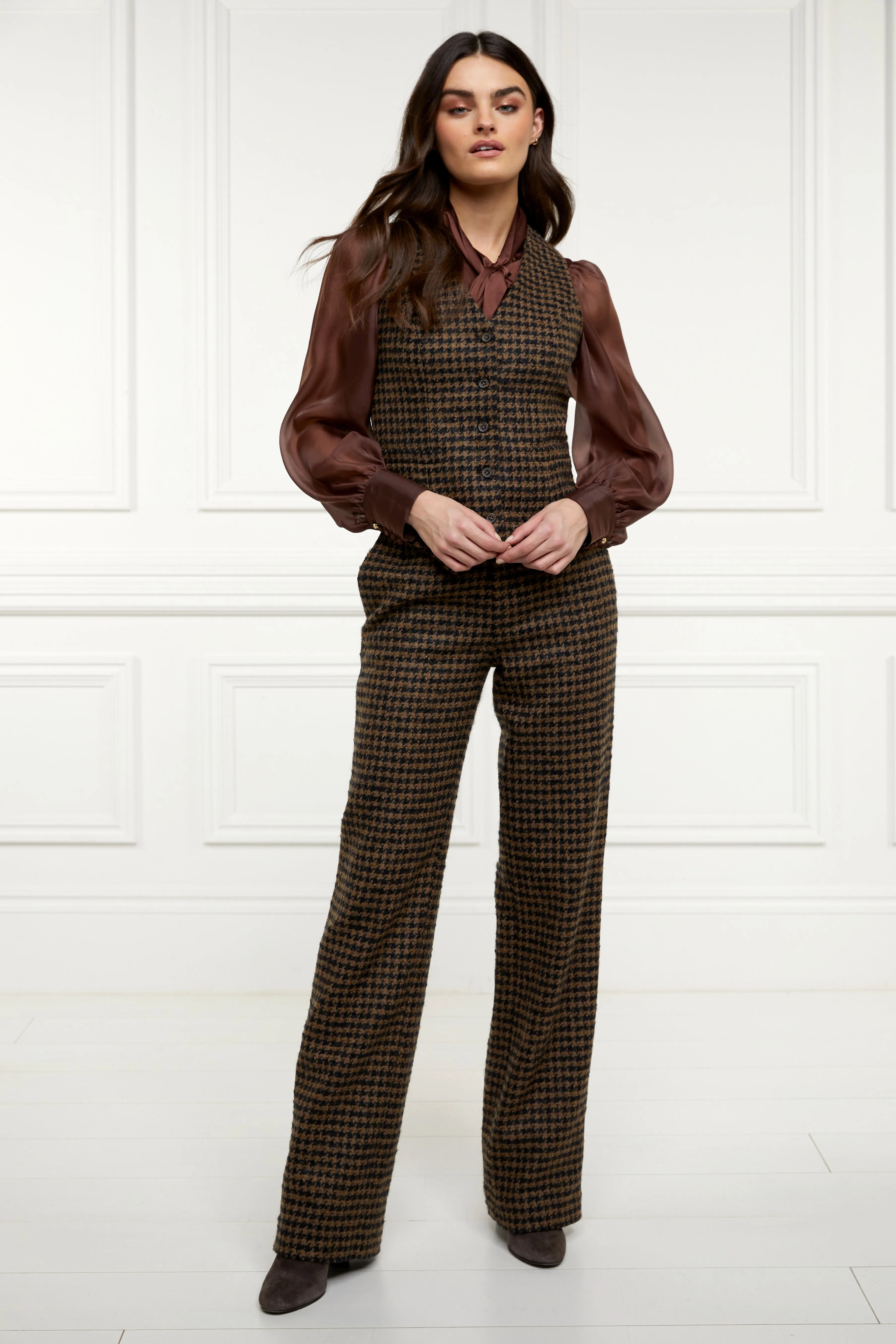 Hampton Waistcoat (Chocolate Houndstooth)