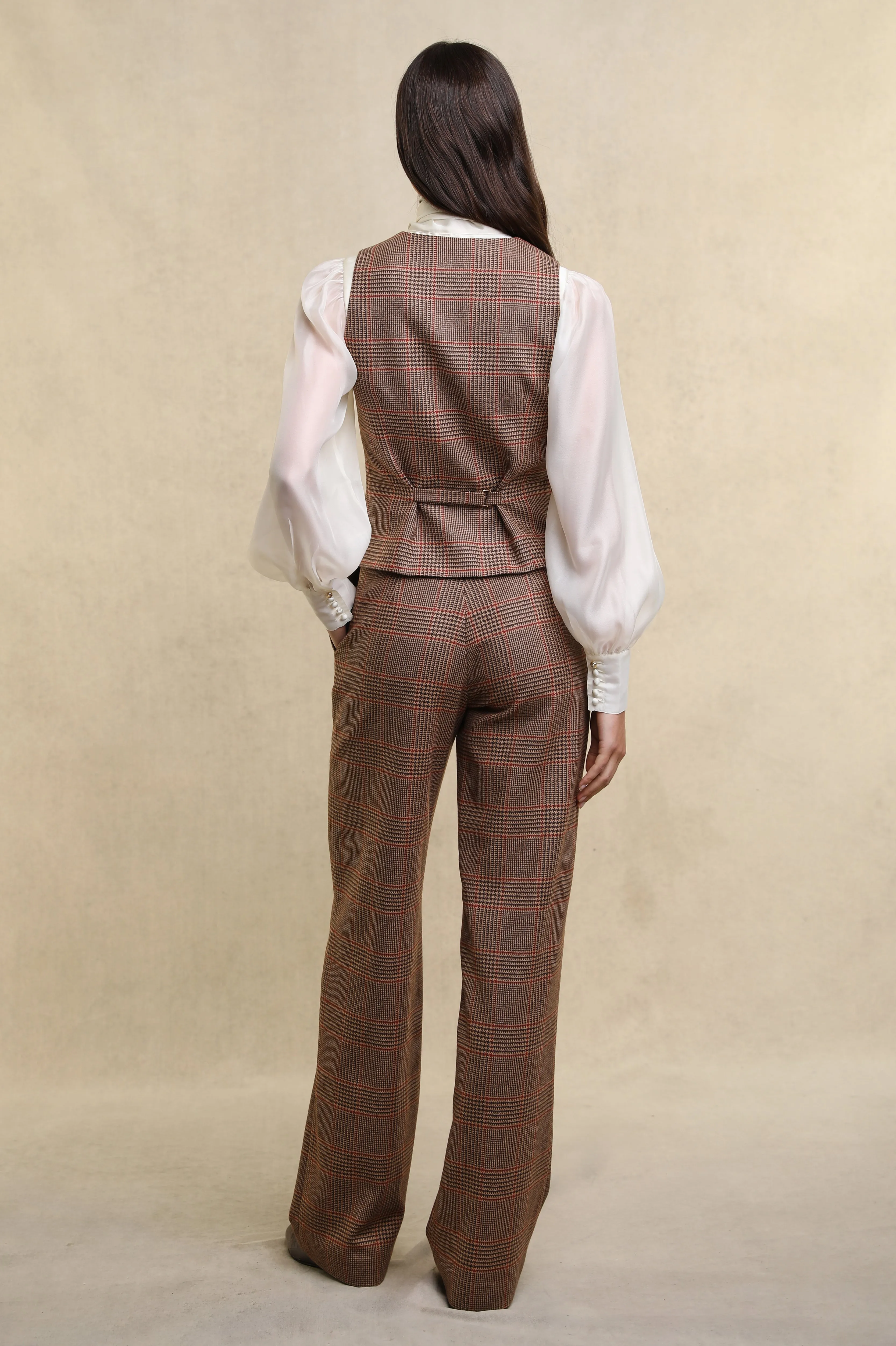 Hampton Waistcoat (Clarence Check Merlot)