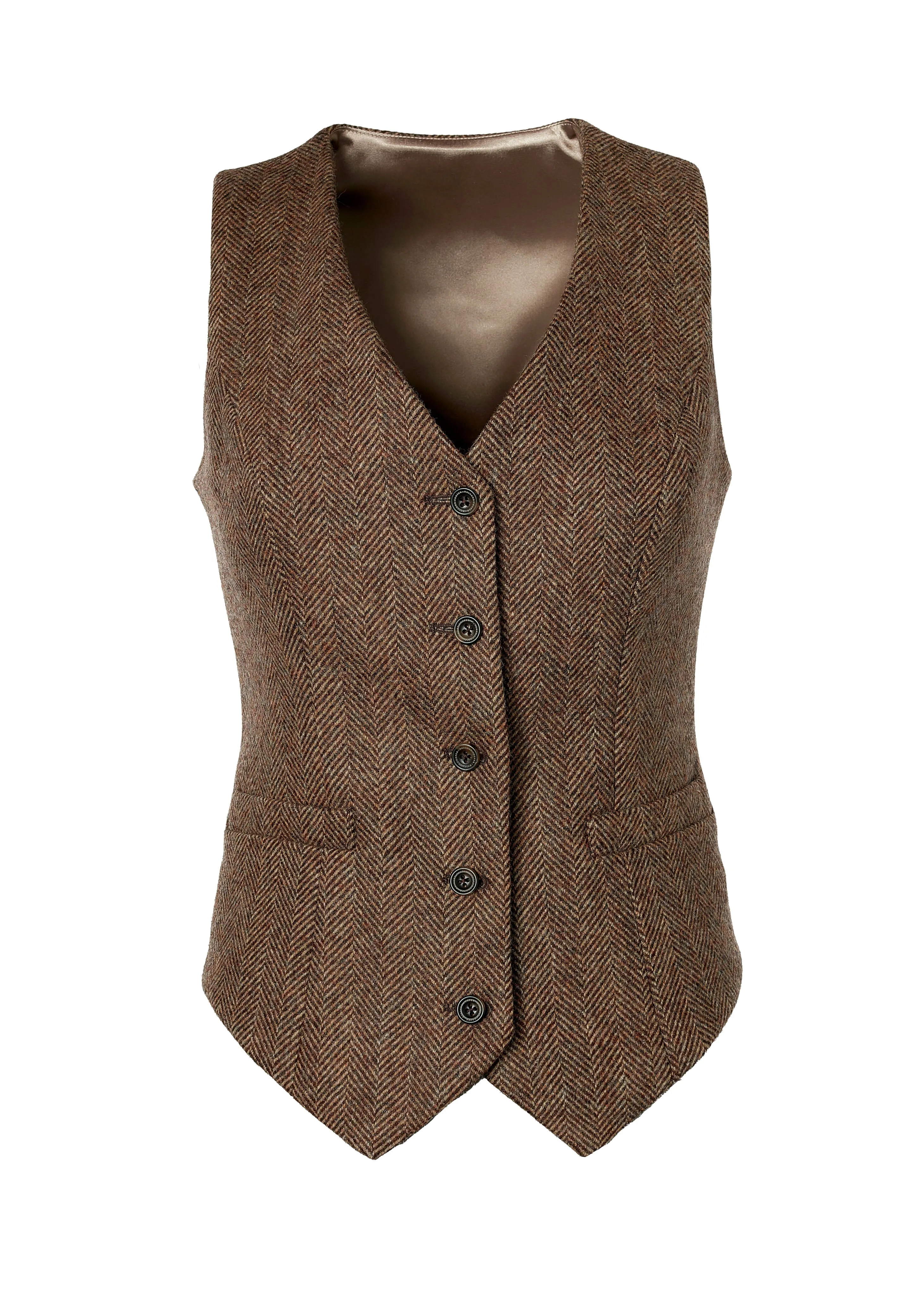 Hampton Waistcoat (Large Scale Brown Herringbone)