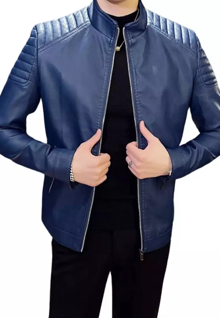 HAPPY FRIDAYS Men's Faux Leather Biker Jacket MJ801