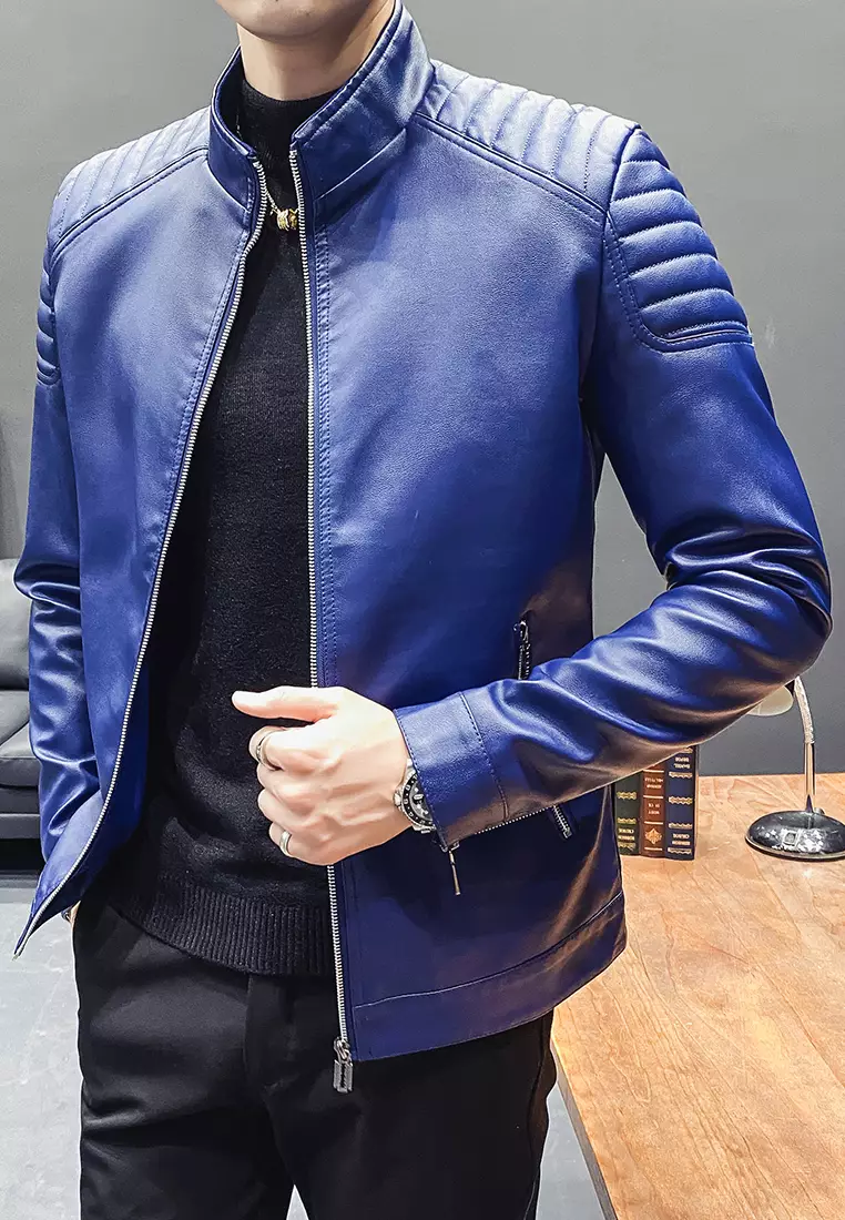 HAPPY FRIDAYS Men's Faux Leather Biker Jacket MJ801