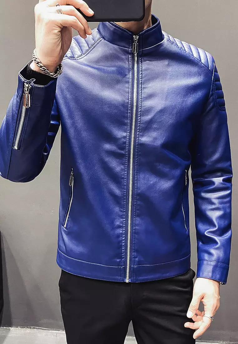 HAPPY FRIDAYS Men's Faux Leather Biker Jacket MJ801