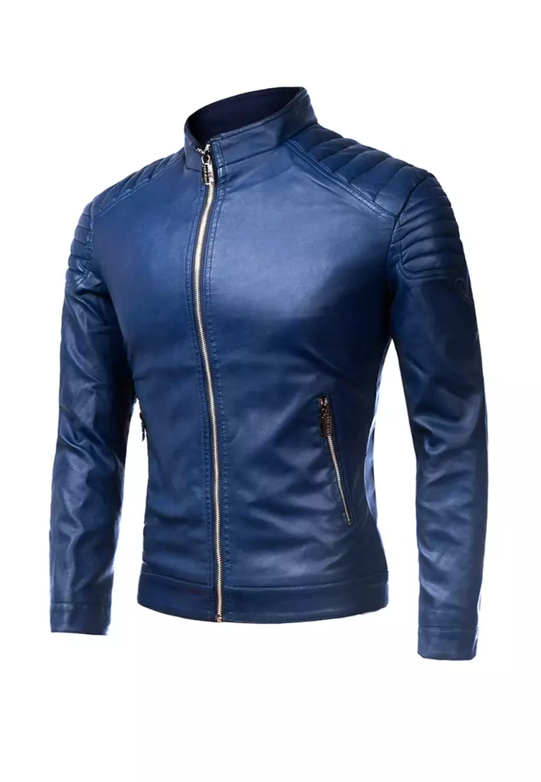 HAPPY FRIDAYS Men's Faux Leather Biker Jacket MJ801