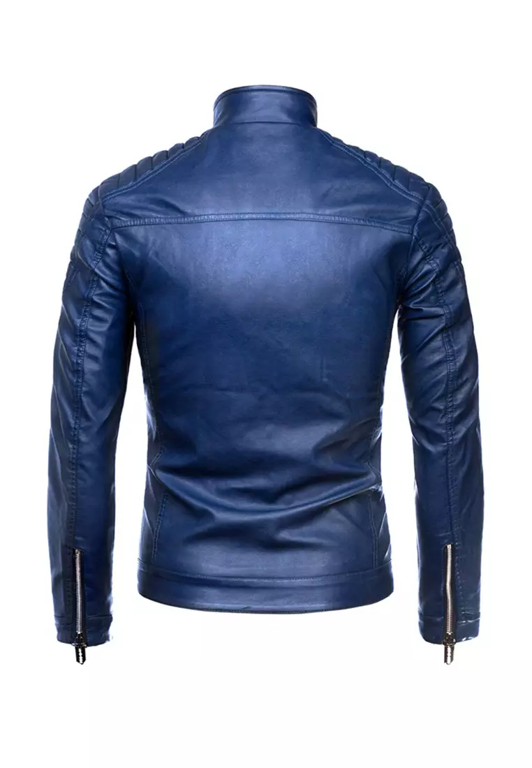 HAPPY FRIDAYS Men's Faux Leather Biker Jacket MJ801