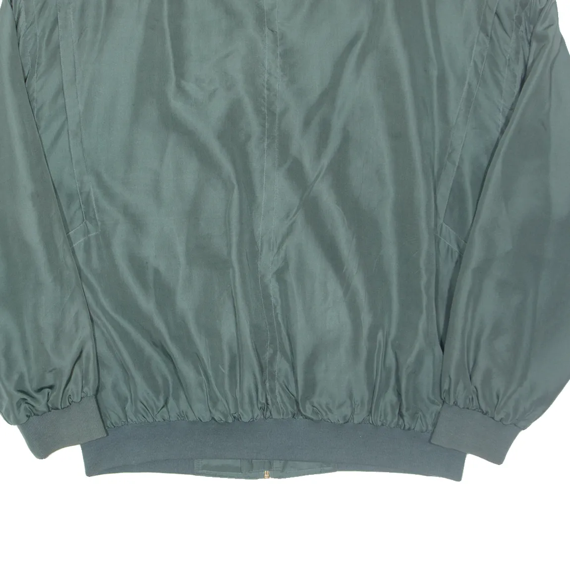 HAPPY LIFE Womens Bomber Jacket Green Faux Silk 2XL