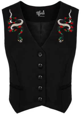 Hell Bunny Viva Maria Waistcoat Black