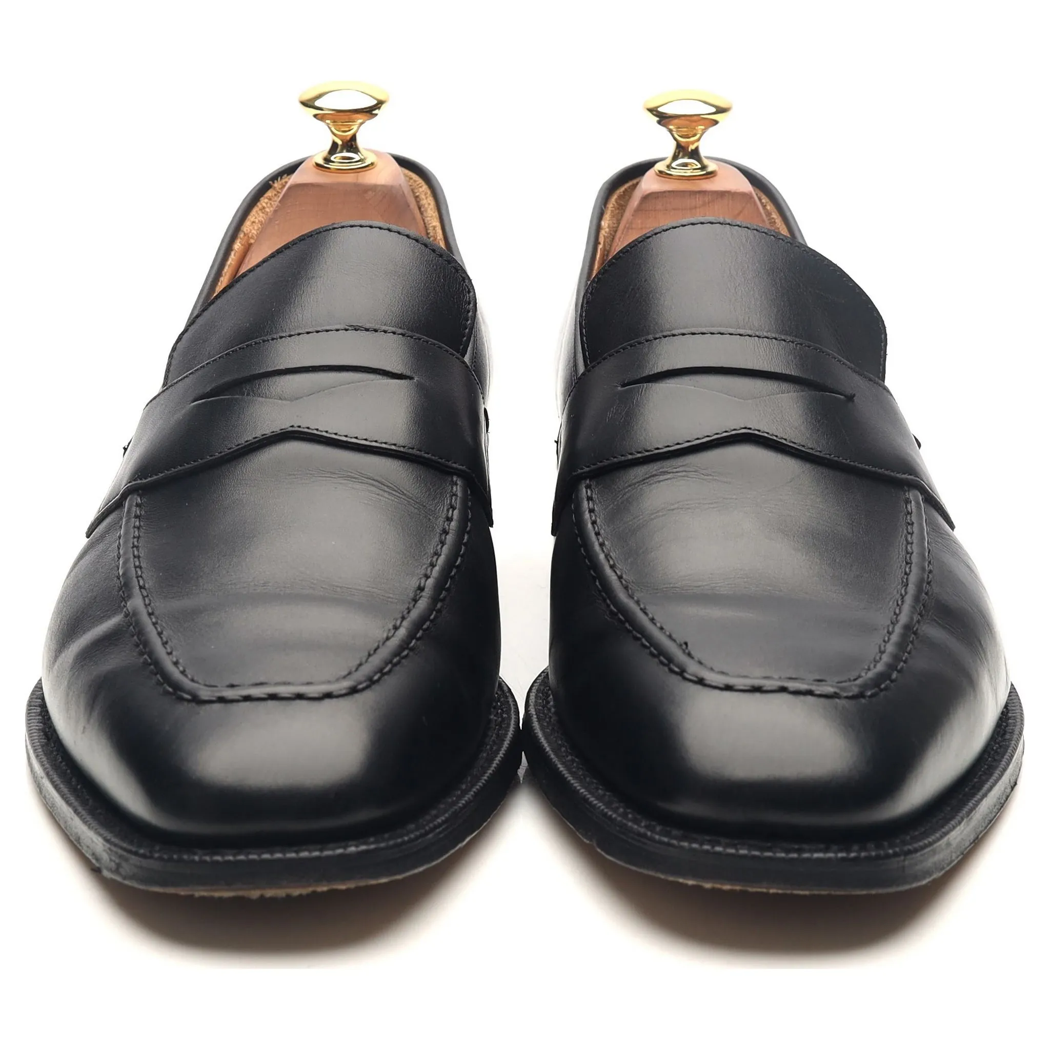'Hertford' Black Leather Loafers UK 9.5 G