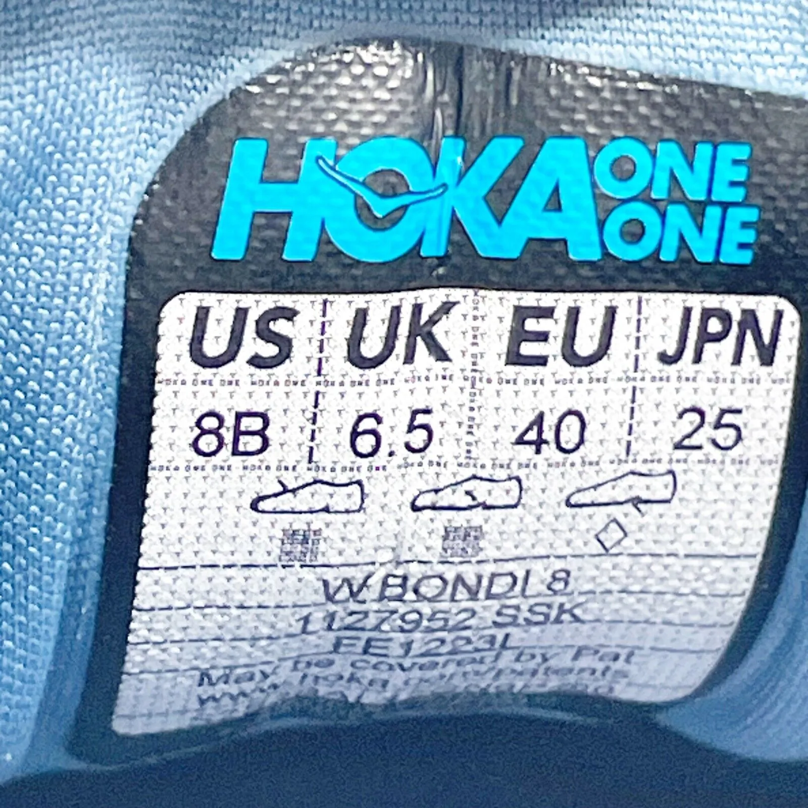 Hoka One One Womens Bondi 8 1127952 SSK Blue Running Shoes Sneakers Size 8 B