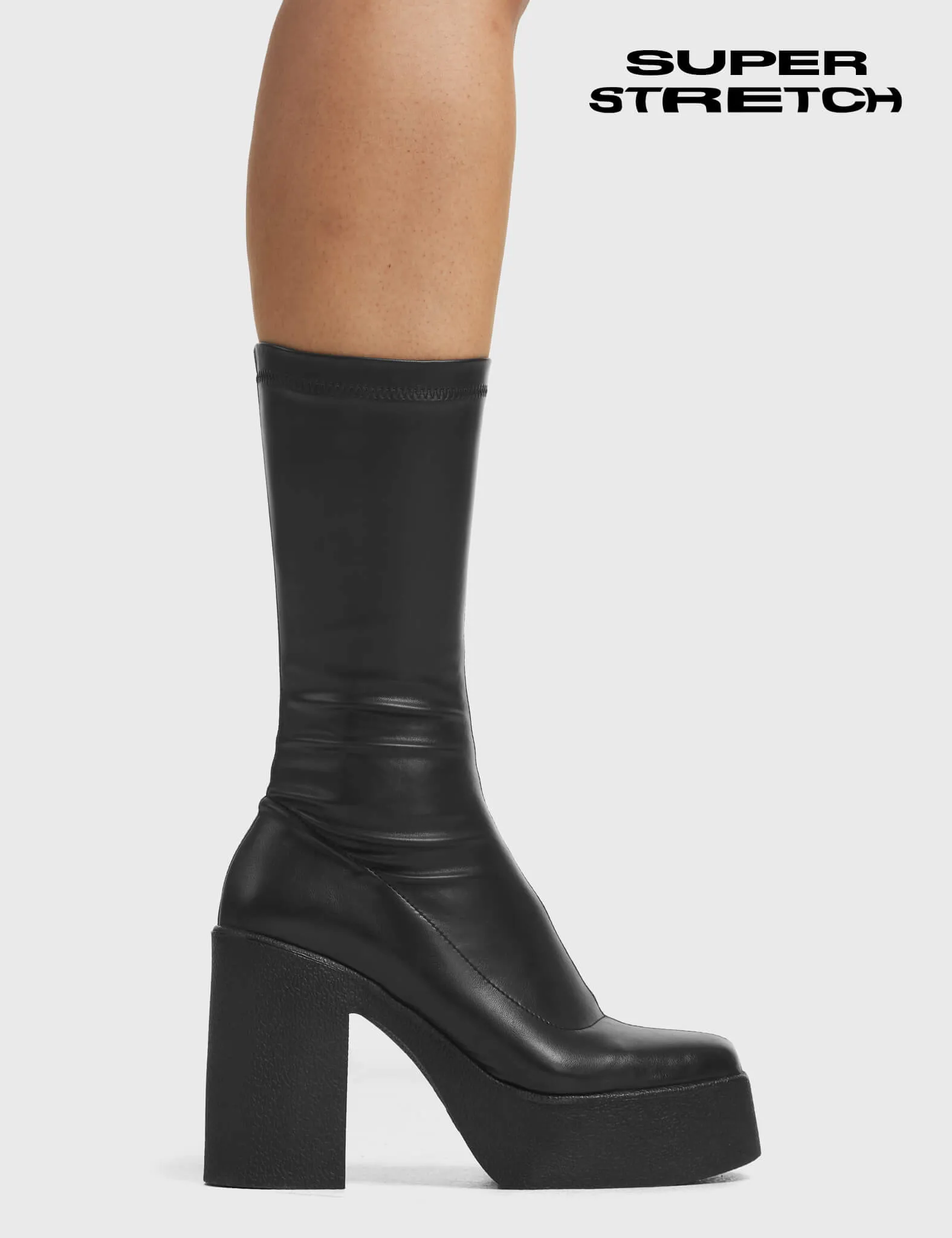 Holler Back Super Stretch Platform Calf Boots