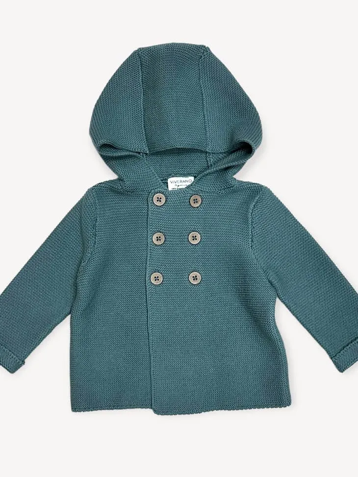 Hooded Double Button Baby Coat Jacket (Organic Cotton)